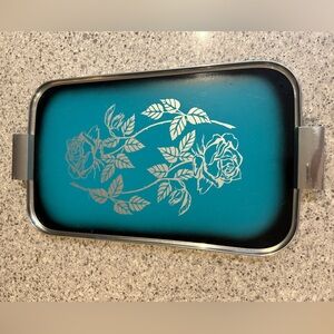 Vintage Silhouette Silver Floral Vanity Tray